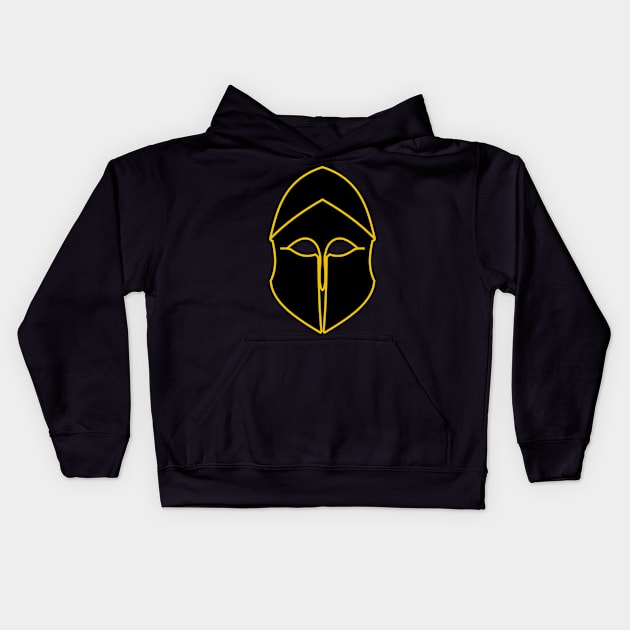 Corinthian helmet (black and gold) Kids Hoodie by PabloDeChenez